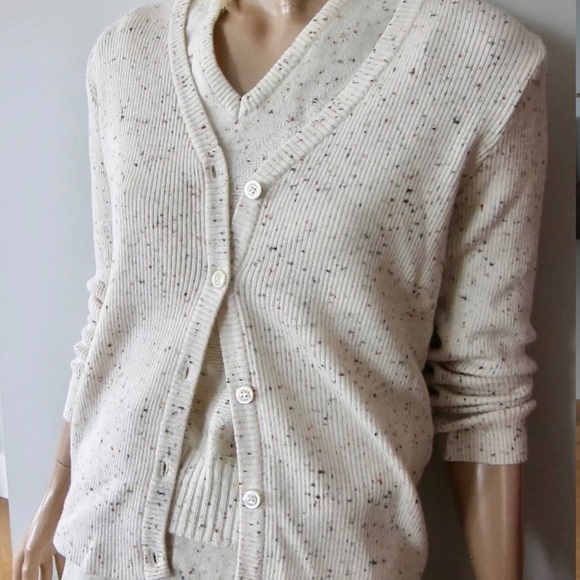 Beautiful 70’s Vintage Italian Confetti Wool Blend Sweater, Tank and skirt - Picture 6 of 10